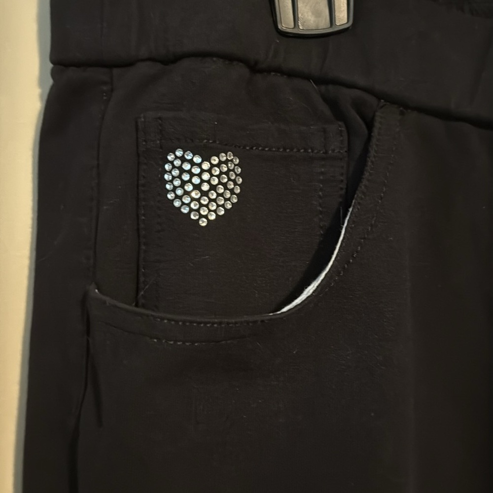 Quacker Factory DreamJeannes Sparkle & Shine Pull-On Gaucho black size L NWOT - Picture 6 of 17